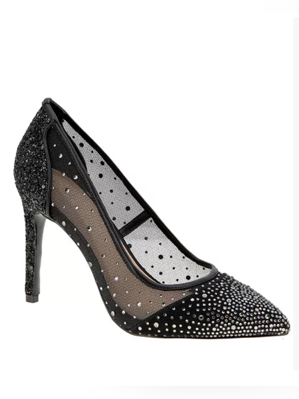 BCBGeneration Hivana Rhinestone Glitter Black Evening Pumps Heels Size 10